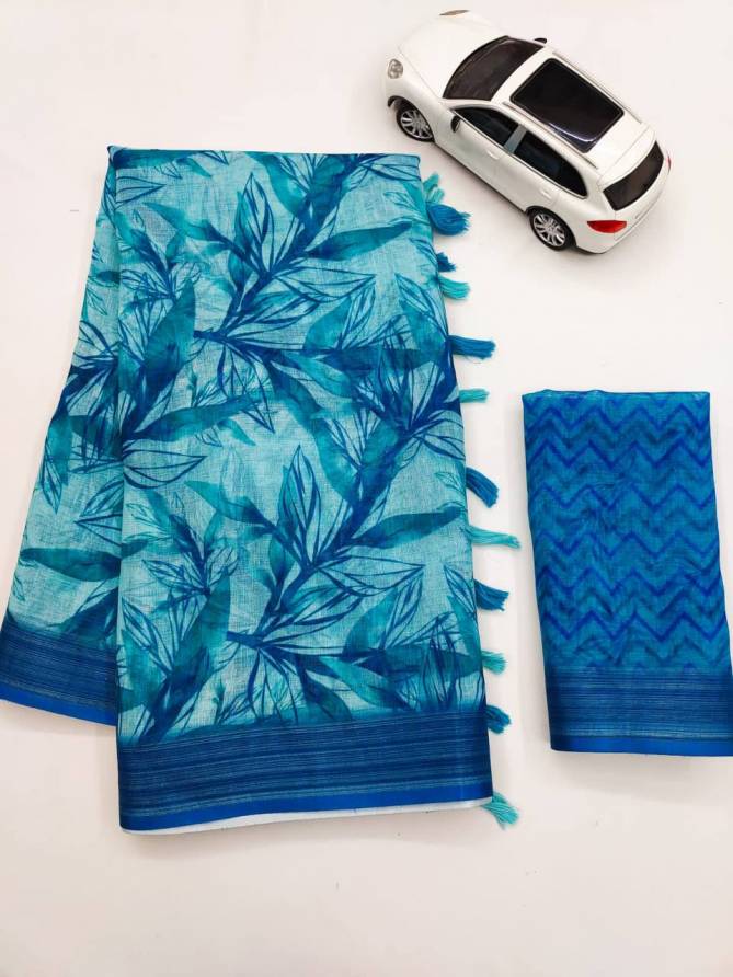 MG 200 Linen Digital Printed Daily Wear Sarees Wholesale Price In Surat